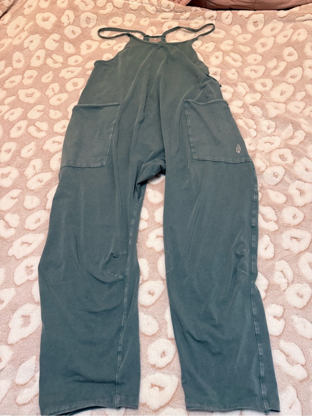 Free People Olive Green Slouchy Pocket Overalls - Picture 2 of 7